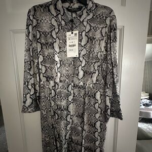Zara Monochrome Snakeskin Pattern Dress